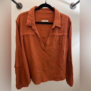 We The Free Cropped Gauze Blouse